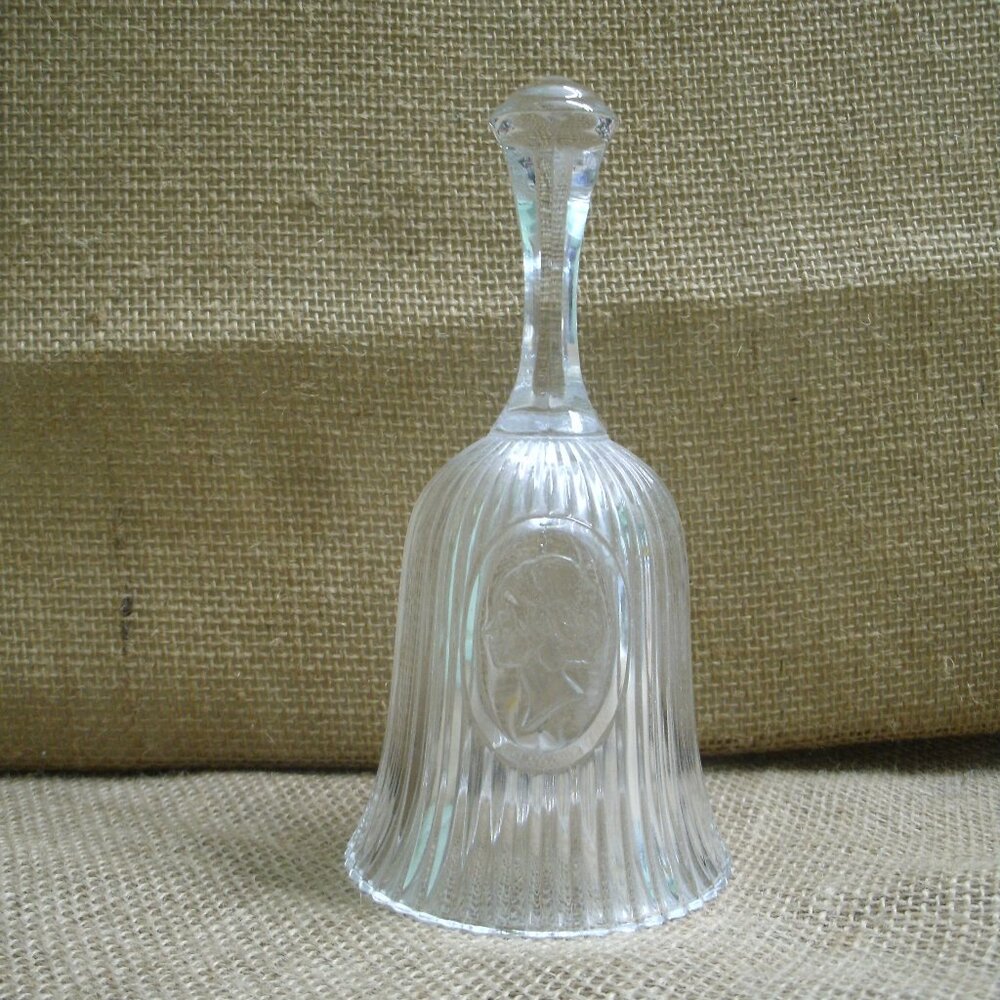Vintage Fostoria Ribbed Cameo Glass Bell